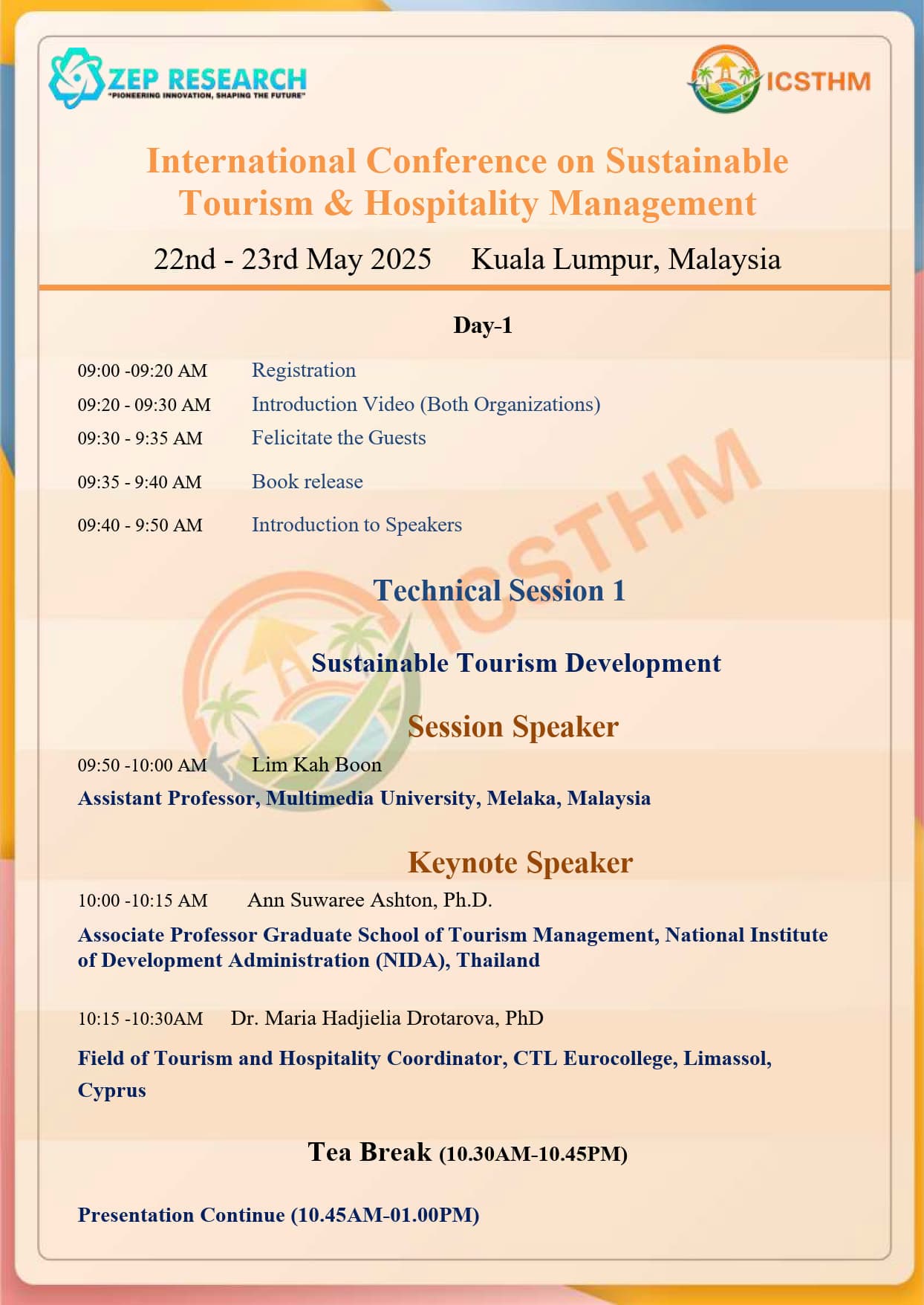 May 22 | Day 1 Schedule